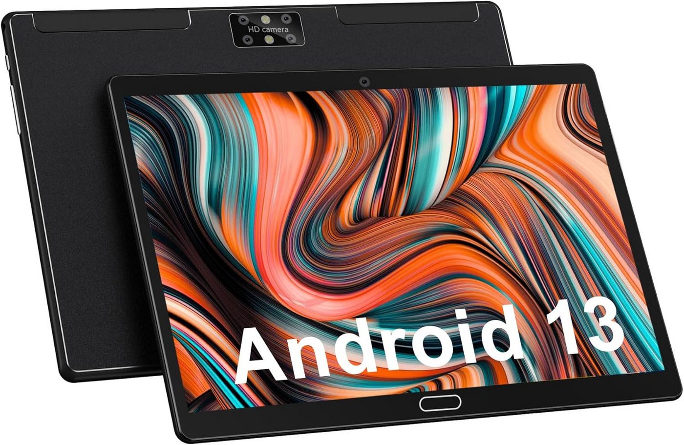 ANTEMPER Octa Core Prozessor Tablet mit 2 SIM Slots 13MP+5MP E-Book (10.1", 64 GB, Android 13, 4G LTE, 6000mAh, GMS, WLAN, GPS, Schwarz) von ANTEMPER