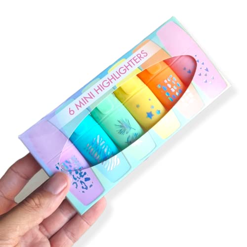 Antevia – 6 Stück Textmarker Pastell | mehr als 15 Modelle | Textmarker Farbe: Rosa Orange Gelb Grün Blau Violett | Neon (Minilig) von ANTEVIA Matériaux