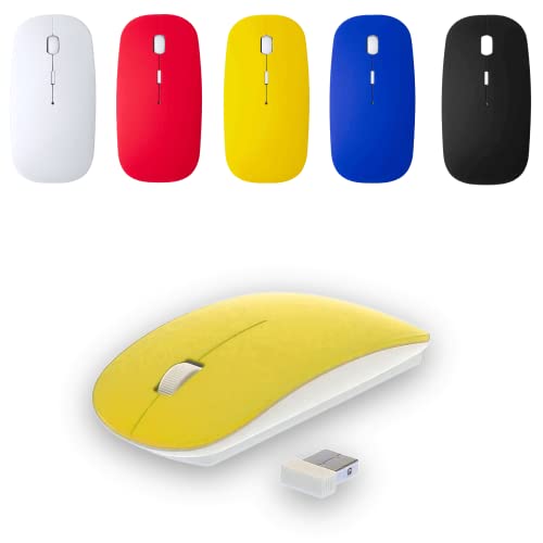 Antevia – Maus kabellos und optisch, Gelb | mehr als 10 Modelle | USB ergonomisch (Lyster Gelb) von ANTEVIA Matériaux