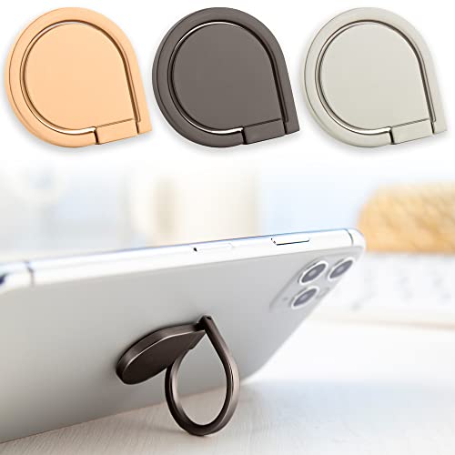 Antevia Universal-Telefonhalterung, 360 Grad drehbar, aus Metall | über 10 Modelle | Fingerring für Smartphone | Farbe: Schwarz (Zring Schwarz) von ANTEVIA Matériaux