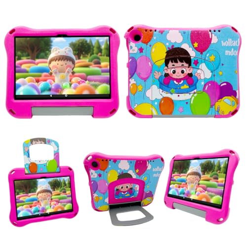 Riaour Tablet-Hülle (kompatibel mit 12. / 10. Generation 2024/2022/2020), leicht, stoßfest, wandelbarer Griff, Ständer, Kinderhülle (nicht kompatibel mit iPad Samsung 8 Zoll Tablet) (Rosa) von ANTIKE