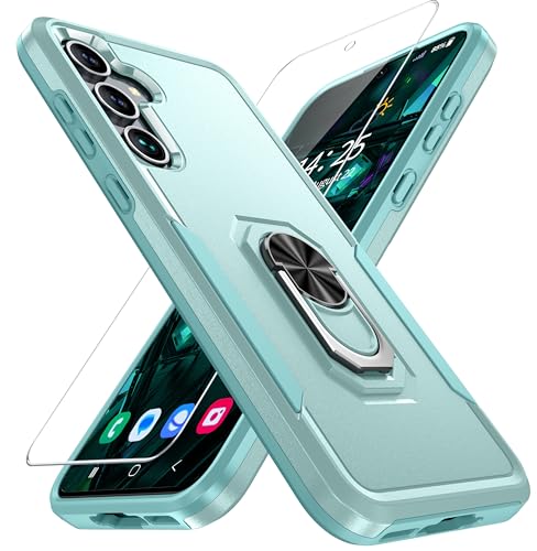 ANTSHARE Samsung Galaxy A55 5G Hülle, Handyhülle Samsung A55 5G [360° drehbarer Metallständer] mit 1 Stück Schutzfolie, Stoßfest für Samsung A55 5G Hülle(TPU + PC) -Grün von ANTSHARE