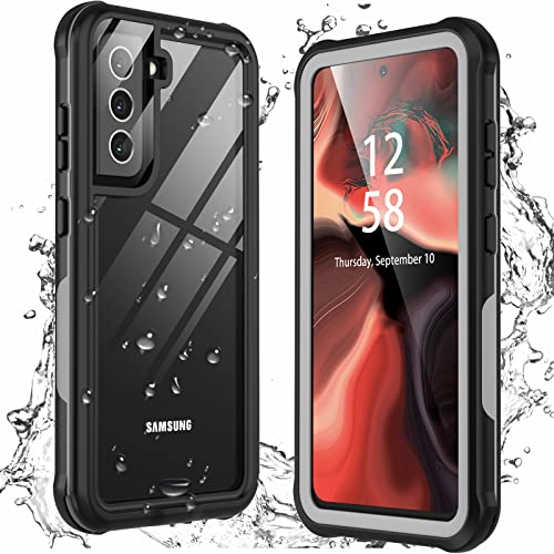 ANTSHARE Samsung Galaxy S21 FE Case Waterproof Shockproof Full Body Protective Case with Screen Protector Heavy Duty Cover Phone Case for Galaxy S21 FE 6.4 Inch (2022) Black von ANTSHARE