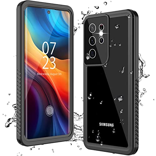 ANTSHARE Schutzhülle für Samsung Galaxy S21 Ultra [Eingebauter Displayschutz & Kameraschutz] [Ganzkörperwasserdicht] [Stoßfest] [Staubdicht] [Anti-Kratzer] Transparente Handyhülle für S21 Ultra Hülle von ANTSHARE