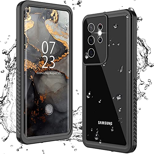 ANTSHARE Waterproof Case for Samsung Galaxy S21 Ultra with Built-in Screen Protector, Shockproof 360 Degree Protective Case S21 Ultra, Black von ANTSHARE