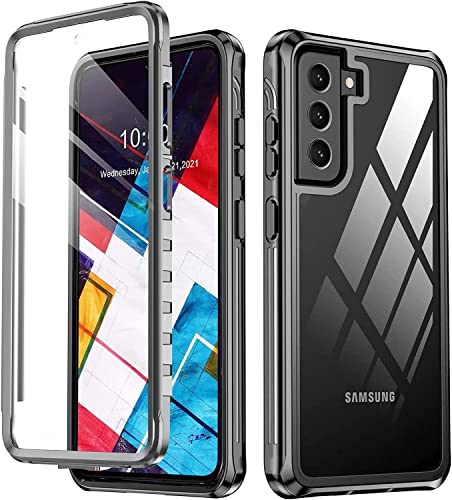 ANTSHARE für Samsung Galaxy S21 FE Hülle 5G, 360 Grad Stoßfest Schutzhülle Cover mit eingebautem Displayschutz Robust Bumper Outdoor Full Case, Handyhülle für Samsung Galaxy S21 FE (6.4 ") -Schwarz von ANTSHARE