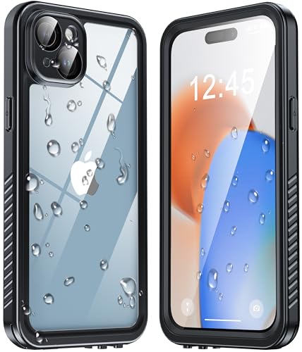 ANTSHARE für iPhone 15 Plus Hülle (6.7"),IP68 Wasserdicht Handyhülle iPhone 15 Plus Case 360 Grad Ganzkörper Schutzhülle,Stoßfest Staubdicht Outdoor Panzerhülle mit Eingebautem Displayschutz,Schwarz von ANTSHARE