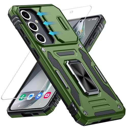 ANTSHARE Für Samsung Galaxy S24 FE Hülle,Samsung S24 FE Hülle mit Kameraschutz Slide Camera und Schutzfolie,Ständer stoßfest militärische Schutzhülle langlebig sturzsicher,grün ANTSHARE Für Samsung Galaxy S24 FE Hülle,Samsung S24 FE Hülle mit Kameraschutz Slide Camera und Schutzfolie,Ständer stoßfest militärische Schutzhülle langlebig sturzsicher,grün von ANTSHARE