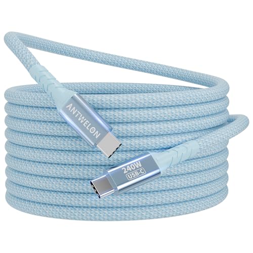 ANTWELON 240W USB C auf USB C Kabel PD 3.1 USB C 2M Nylon Geflochten Ladekabel Schnellladekabel für iPhone 16 15 Pro Max Samsung Galaxy S24 S23 Macbook Pro iPad Pro (blau) ANTWELON 240W USB C auf USB C Kabel PD 3.1 USB C 2M Nylon Geflochten Ladekabel Schnellladekabel für iPhone 16 15 Pro Max Samsung Galaxy S24 S23 Macbook Pro iPad Pro (blau) von ANTWELON