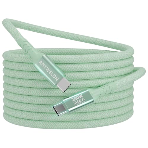 ANTWELON 240W USB C auf USB C Kabel PD 3.1 USB C 2M Nylon Geflochten Ladekabel Schnellladekabel für iPhone 16 15 Pro Max Samsung Galaxy S24 S23 Macbook Pro iPad Pro (grün) ANTWELON 240W USB C auf USB C Kabel PD 3.1 USB C 2M Nylon Geflochten Ladekabel Schnellladekabel für iPhone 16 15 Pro Max Samsung Galaxy S24 S23 Macbook Pro iPad Pro (grün) von ANTWELON