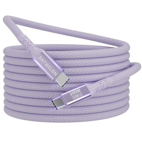ANTWELON 240W USB C auf USB C Kabel PD 3.1 USB C 2M Nylon Geflochten Ladekabel Schnellladekabel für iPhone 16 15 Pro Max Samsung Galaxy S24 S23 Macbook Pro iPad Pro (lila) ANTWELON 240W USB C auf USB C Kabel PD 3.1 USB C 2M Nylon Geflochten Ladekabel Schnellladekabel für iPhone 16 15 Pro Max Samsung Galaxy S24 S23 Macbook Pro iPad Pro (lila) von ANTWELON