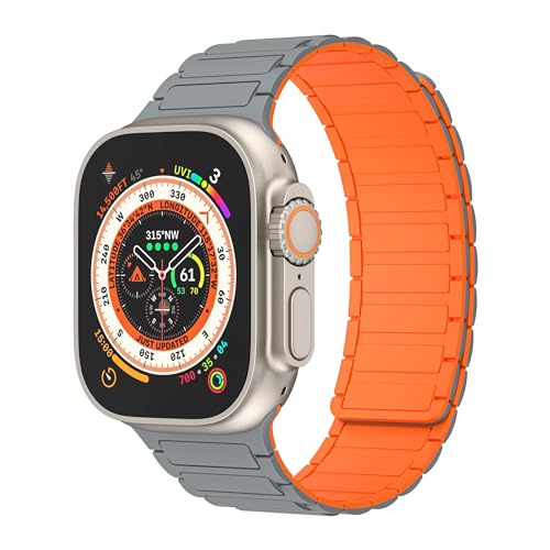 ANVEY Magnetverschluss Armband Kompatibel mit Apple Watch Armband Magnetisch 41mm 40mm 38mm, Silikon Magnetbänder für iWatch Ultra 2 Serie 9/8/7/6/5/3/SE von ANVEY