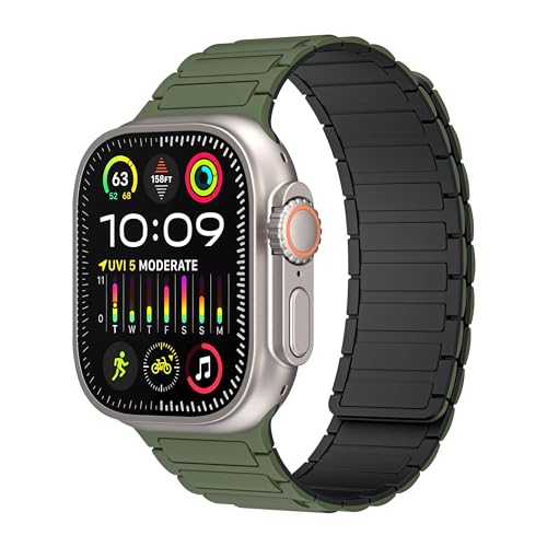 ANVEY Magnetverschluss Armband Kompatibel mit Apple Watch Armband Magnetisch 41mm 40mm 38mm, Silikon Magnetbänder für iWatch Ultra 2 Serie 9/8/7/6/5/3/SE von ANVEY