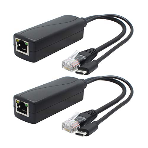 ANVISION 2er-Pack 5 V Gigabit PoE Splitter, USB Typ C, 48 V auf 5 V 2,4 A Adapter, IEEE 802.3af konform ANVISION 2er-Pack 5 V Gigabit PoE Splitter, USB Typ C, 48 V auf 5 V 2,4 A Adapter, IEEE 802.3af konform von ANVISION