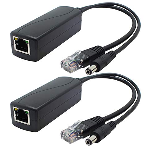ANVISION 2er Pack Gigabit PoE Splitter, 48V auf 12V 2A Ethernet Adapter, für Überwachungskamera, AP, Voip und mehr, AV-PS12-G von ANVISION