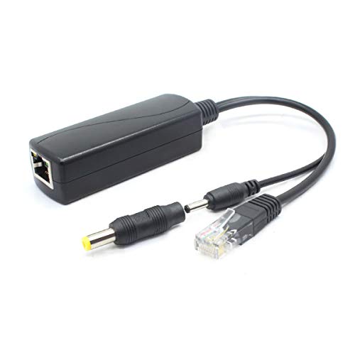 ANVISION 5V PoE Splitter, Adapter von 48 V auf 5 V, 2,4 A, Stecker 3,5 mm x 1,35 mm, 5,5 mm x 2,1 mm, IEEE 802.3af-konform, für IP-Kameras und mehr von ANVISION