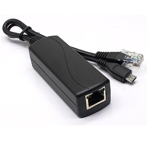 ANVISION Active 5V 2.4A PoE Splitter, 10/100 Mbps, IEEE 802.3af konform Micro USB 48V bis 5V / 2.4A für Dropcam oder Raspberry Pi, IPC, IP Kamera und mehr von ANVISION