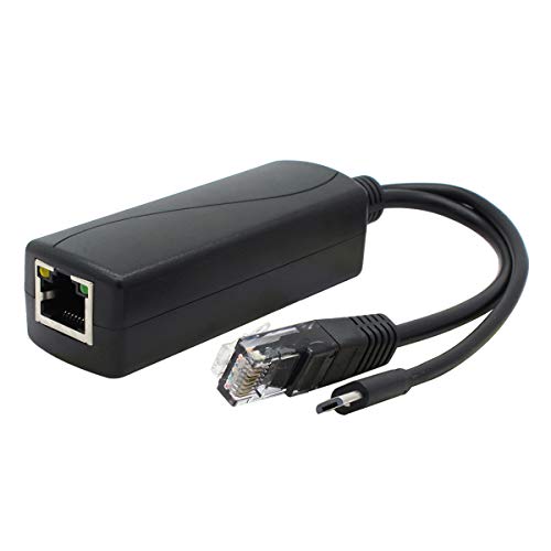 ANVISION Gigabit PoE Splitter, 48 V auf 5 V 2,4 A Micro USB, 10/100 Mbps, kompatibel mit Raspberry Pi 3B +, IP-Kamera und mehr von ANVISION