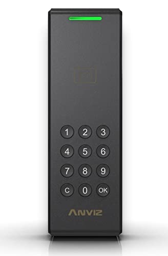 ANVIZ C2 KA Zugangskontrolle: EM/MIFARE Card-Leser, IP65, Linux, CPU 1 GHz, TCP/ip (PoE), Physische Tastatur, WiFi, Bluetooth (Crosschex APP), RS485, Wiegand In/Out, Webserver, Schwarz von ANVIZ