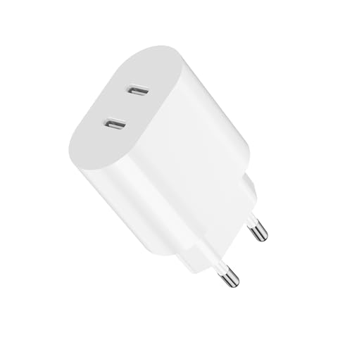 USB C Ladegerät, 20W Netzteil Stecker Adapter für iPhone 16/16 Pro/16 Pro Max/16 Plus/15 14 13 12 11 Pro Max Plus/SE/XR/X/XS, 2-Port USBC Ladestecker Netzstecker Ladeadapter Charger Schnellladegerät von ANVSI