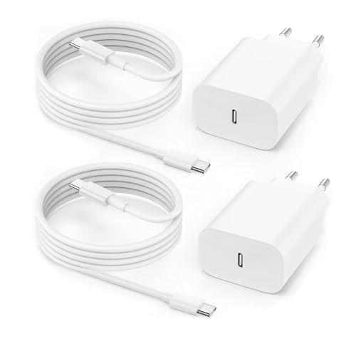 USB C Ladegerät Ladekabel für iPhone 16/16 Pro/15/15 Pro Max/15 Plus, iPad Pro/Air, 2Pack 25W USB C Schnellladegerät Power Adapter Charger Mit 2M Schnellladekabel von ANVSI