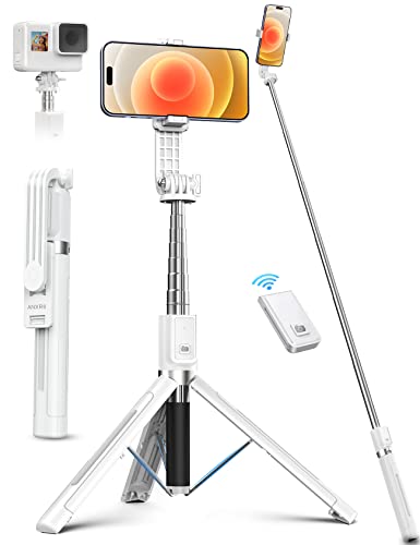 ANXRE Selfie Stick Stativ mit FernauslöSer, 360° Drehbarer Tragbar 106cm Handystativhalter Selfie Stick Stativ für Smartphone Compatible with iPhone Samsung Android Smartphone von ANXRE