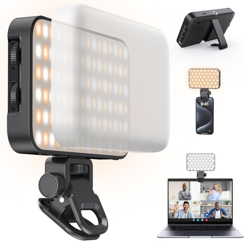 ANXRE Selfie Licht mit Soft-Diffusor & integriertem Ständer – Wiederaufladbares Clip-Fill-Licht mit 96 LEDs, geeignet für Handy, iPhone, Kamera und Laptop, für Make-up, TikTok, Vlogs und Videoanrufe ANXRE Selfie Licht mit Soft-Diffusor & integriertem Ständer – Wiederaufladbares Clip-Fill-Licht mit 96 LEDs, geeignet für Handy, iPhone, Kamera und Laptop, für Make-up, TikTok, Vlogs und Videoanrufe von ANXRE