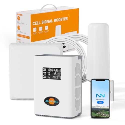 ANYCALL Mobilfunk Signalverstärker für Band 1, 3, 7, 8, Empfangsverstärker Handy für Haus und Büro, 5G 4G LTE 3G GSM Repeater, Handynetz Verstärker für Alle Netzbetreiber O2 E-Plus T-Mobile Vodafone von ANYCALL