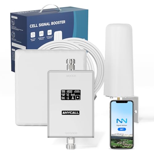 ANYCALL Mobilfunk Signalverstärker für Band 3 und 7, Empfangsverstärker Handy für Haus und Büro, 4G LTE 3G GSM Repeater mit Touch-LCD, Handynetz Verstärker für Alle Deutschen Netzbetreibers von ANYCALL