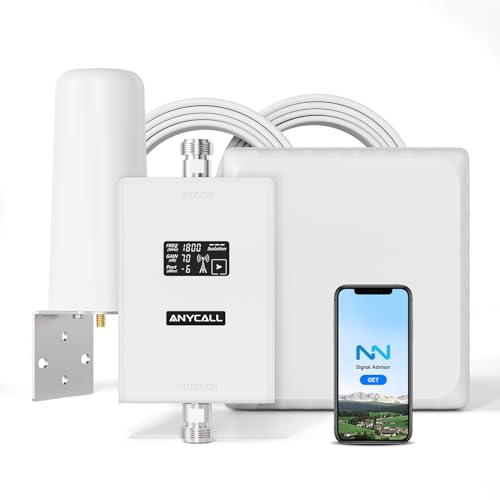 ANYCALL Mobilfunk Signalverstärker auf Band 3 und 20, Empfangsverstärker Handy für Haus und Büro, 4G LTE 3G GSM Repeater mit Touch-LCD, Handynetz Verstärker für O2 E-Plus T-Mobile Vodafone von ANYCALL