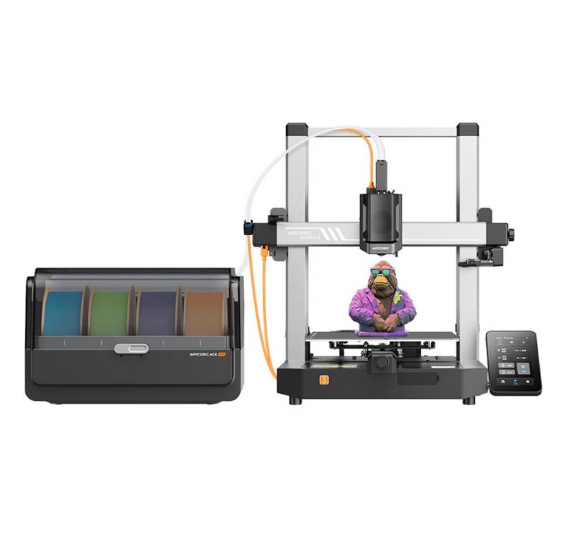 ANYCUBIC 3D-Drucker KOBRA 3 COMBO mit ACE Pro, max. 600mm/s Geschwindigkeit, Duales PTC-Heizsystem, intelligenter Mehrfarbendruck von ANYCUBIC