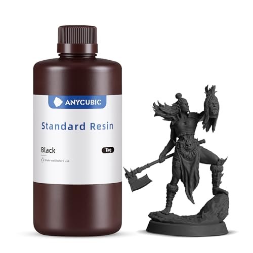 ANYCUBIC 3D Drucker Resin, UV 405nm Standard Rapid Photopolymer Resin, mit Hoher Genauigkeit und Schneller Aushärtung und Hervorragender Fließfähigkeit für den LCD DLP 3D Printer (Schwarz,1000g) von ANYCUBIC