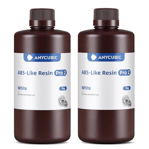 ANYCUBIC ABS-Like Resin Pro 2, Weiß 2pcs, 3D Drucker Resin mit erhöhter Festigkeit und Zähigkeit, Hoher Präzision und Geringe Schrumpfung, Weitgehende Kompatibilität mit allen Resin 3D Druckern ANYCUBIC ABS-Like Resin Pro 2, Weiß 2pcs, 3D Drucker Resin mit erhöhter Festigkeit und Zähigkeit, Hoher Präzision und Geringe Schrumpfung, Weitgehende Kompatibilität mit allen Resin 3D Druckern von ANYCUBIC