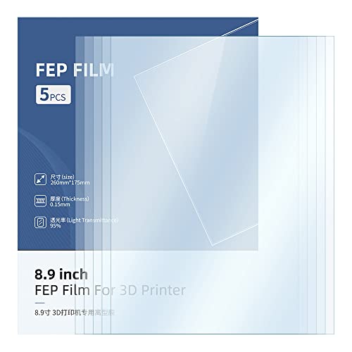 ANYCUBIC FEP Folie 175x260mm 5PCS for Resin 3D Drucker, FEP Film für ANYCUBIC Photon Mono X/Photon X/Mono X 6K/M3 Plus Harz LCD 3D Drucker von ANYCUBIC