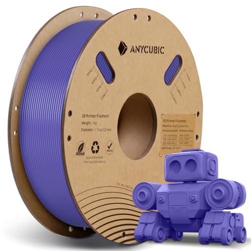 ANYCUBIC Hohe Geschwindigkeit PLA Filament 1.75mm, Bis zu 600 mm/s High Speed 3D Drucker Filament, RFID für Intelligentes Drucken, HS PLA Lila von ANYCUBIC