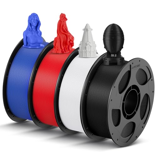 ANYCUBIC Hohe Geschwindigkeit PLA Filament 1.75mm, Refill Filament und Spool Kit, High Speed PLA, RFID für Intelligentes Drucken,4KG HS PLA Schwarz&Weiß&Blau&Rot von ANYCUBIC