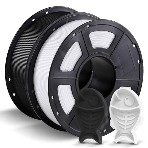 ANYCUBIC PETG Filament 1,75 mm, 3D-Druck-Filament für 3D-Drucker, Maßgenauigkeit +/- 0,02 mm, Vakuumverpackung, Ordentliche Spule 2kg Schwarz & Weiß von ANYCUBIC