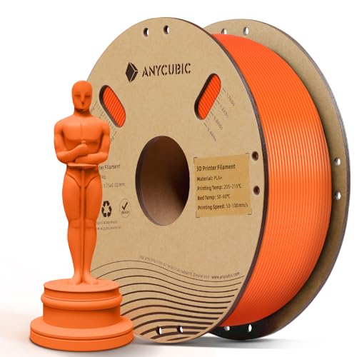 ANYCUBIC PLA Plus Filament 1.75mm Orange, PLA+ 3D Drucker Filament, RFID für Intelligentes Drucken, Filament-3D-Druckmaterialien 1kg von ANYCUBIC