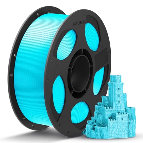 ANYCUBIC PLA+ Filament 1.75mm, PLA Plus 3D Drucker Filament, Hohe Zähigkeit, RFID für Intelligentes Drucken, 1KG Hellblau von ANYCUBIC