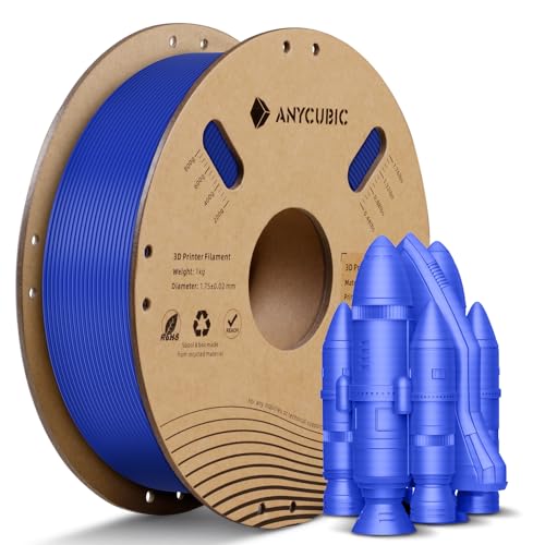 ANYCUBIC PLA+ Filament 1.75mm, PLA Plus 3D Drucker Filament, Hohe Zähigkeit, RFID für Intelligentes Drucken, 1KG Blau von ANYCUBIC