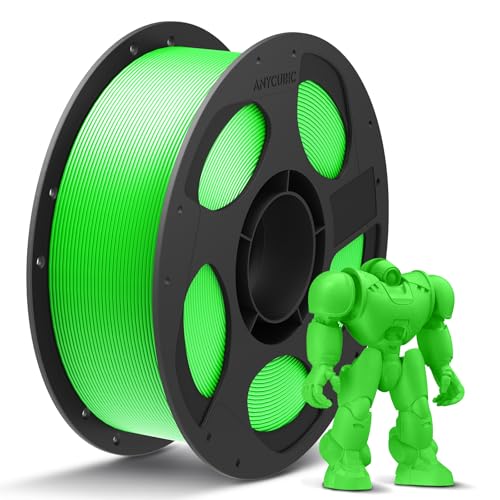 ANYCUBIC PLA+ Filament 1.75mm, Refill PLA Plus Filament und Spool Kit, Hohe Zähigkeit und Präzision -3D-Druckmaterialien, RFID für Intelligentes Drucken,1KG Grün von ANYCUBIC