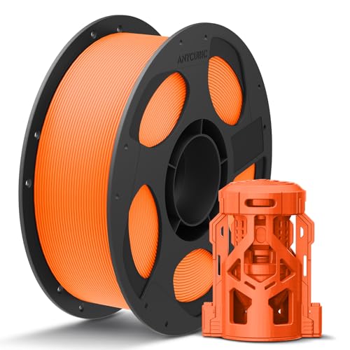 ANYCUBIC PLA+ Filament 1.75mm, Refill PLA Plus Filament und Spool Kit, Hohe Zähigkeit und Präzision -3D-Druckmaterialien, RFID für Intelligentes Drucken,1KG Orange von ANYCUBIC