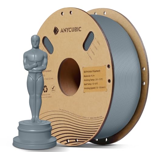 ANYCUBIC PLA Plus Filament 1.75mm Silber, PLA+ 3D Drucker Filament, RFID für Intelligentes Drucken, Filament-3D-Druckmaterialien 1kg von ANYCUBIC