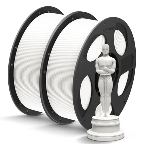 ANYCUBIC PLA+ Filament 1.75mm Weiß, PLA Plus 3D Drucker Filament 2kg, Maßgenauigkeit +/-0,02mm, Hohe Zähigkeit und Präzision -3D-Druckmaterialien, RFID für Intelligentes Drucken von ANYCUBIC