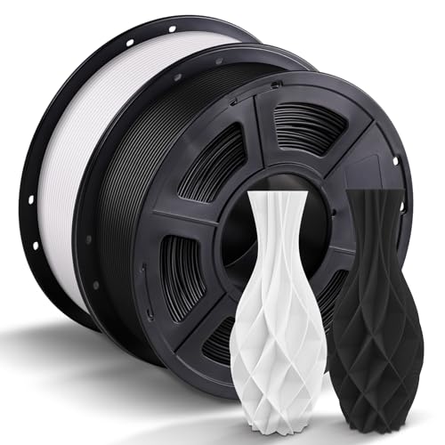 ANYCUBIC PLA Filament 1.75mm, 3D Drucker Filament PLA 2kg, Filament 3d Druckmaterialien für FDM 3D-Drucker, Vakuumverpackung Ordentliche Spule, Schwarz & Weiß von ANYCUBIC