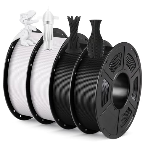 ANYCUBIC PLA Filament 1.75mm, 4KG 3D Drucker Filament PLA Maßgenauigkeit +/- 0,02 mm, Vakuumverpackung, RFID für Intelligentes Drucken, Schwarz&Weiß(4PCS) von ANYCUBIC