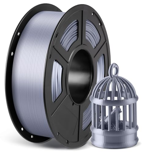 ANYCUBIC PLA Filament 1.75mm Silk Silber, 3D Drucker Filament 1.75 PLA 1kg Spool, Glänzend, Premium-Qualität, Biologisch abbaubar von ANYCUBIC