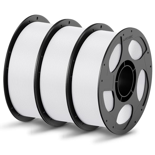 ANYCUBIC PLA Filament 1,75mm, Refill PLA und Spool Kit, 3D Drucker Filament PLA, Vakuumverpackung, RFID für Intelligentes Drucken, 3KG Weiß von ANYCUBIC