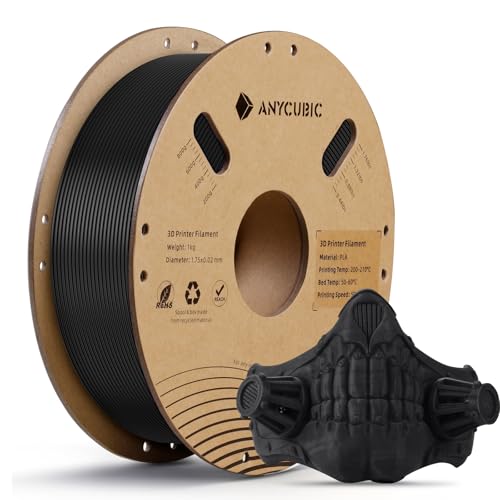 ANYCUBIC Pla Filament 1.75mm 3D Drucker Filament Pla Schwarz, 1kg Spool, Filament 3D Druckmaterialien RFID für Intelligentes Drucken von ANYCUBIC