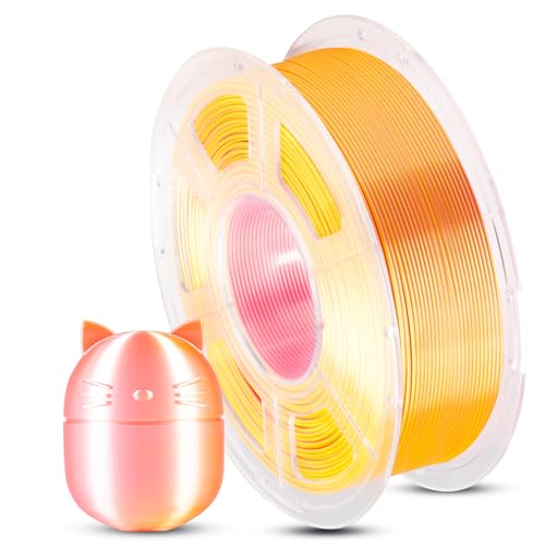 ANYCUBIC Silk PLA Filament, Dual Color PLA Silk Filament 1,75mm, 360° Farbwechsel 3D Drucker Filament, Seidentexturen Prächtige Farbe 1KG Rosa Gold von ANYCUBIC